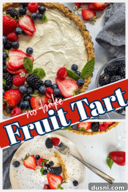 Effortless Fruit Delight 11 graphic for no bake fruit tart with berries