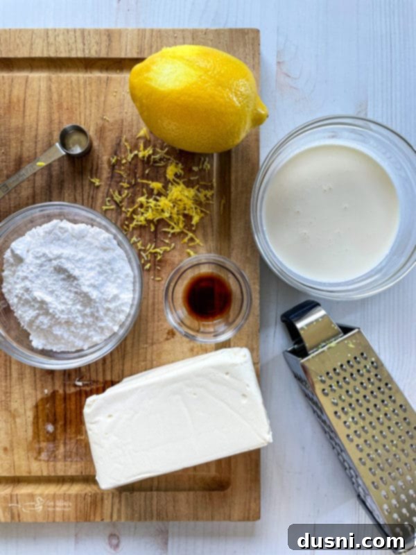 Effortless Fruit Delight 6 sugar, lemon, vanilla extract, cream cheese, cheese grater for no bake fruit tart