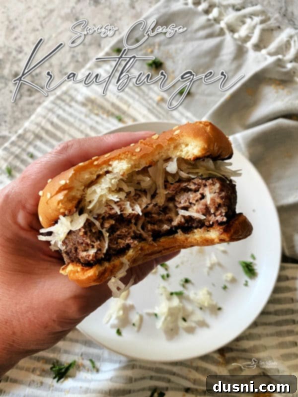 Ready to serve Swiss Cheese Krautburger