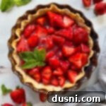 top view of pie with mint