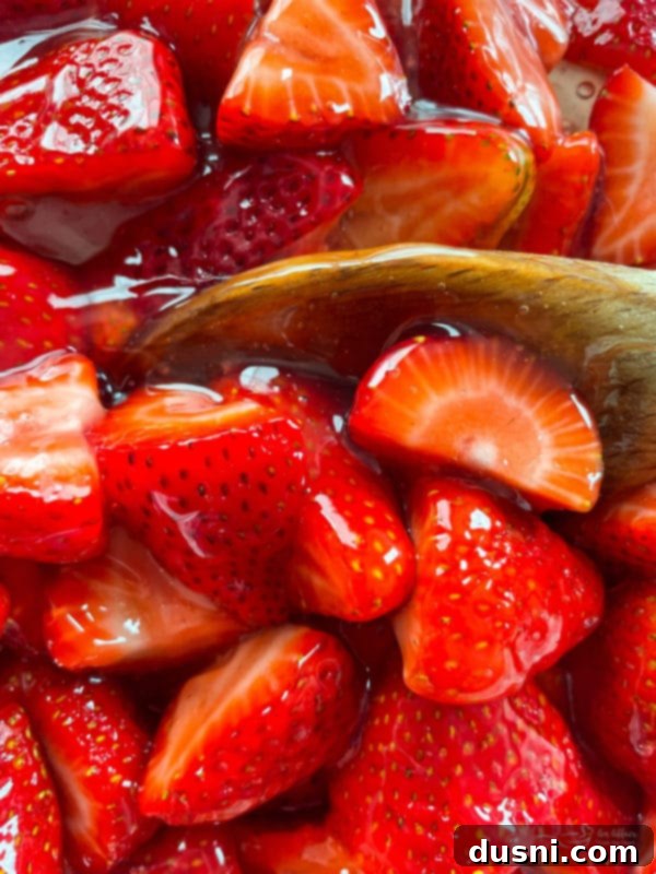 Close-up view of vibrant sweet strawberries, perfect for pie filling