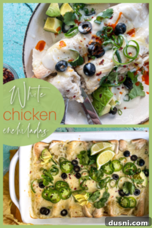 Graphic for white chicken enchiladas