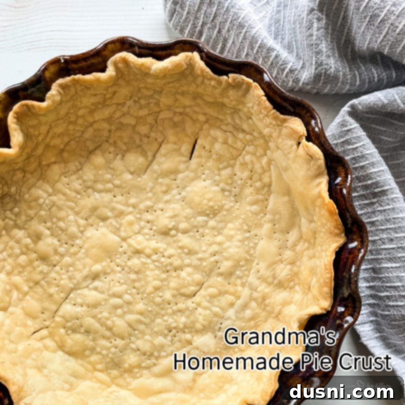 A finished homemade pie crust waiting for filling