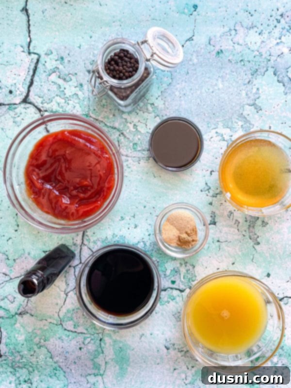 Crockpot Luau Chicken Sandwiches 5 Ingredients for Hawaiian BBQ Chicken Sandwiches laid out on a table