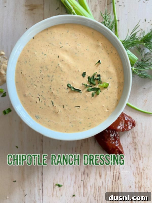graphic for chipotle ranch dressing in white bowl