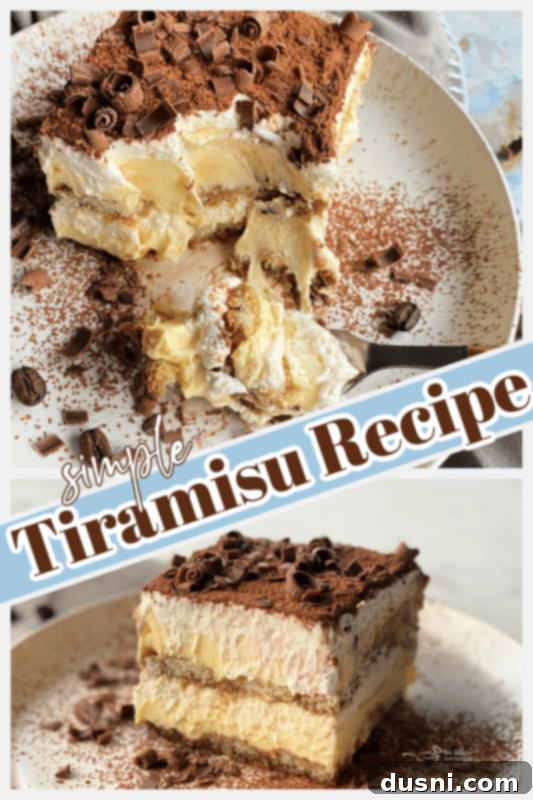 A slice of tiramisu on a plate, with a fork.