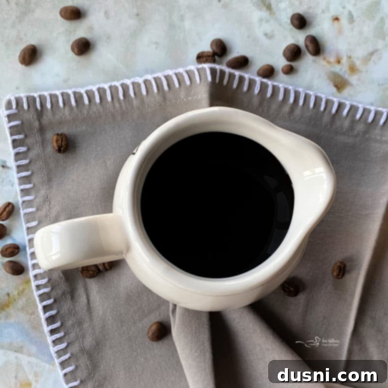 Coffee and rum mixed in a bowl.