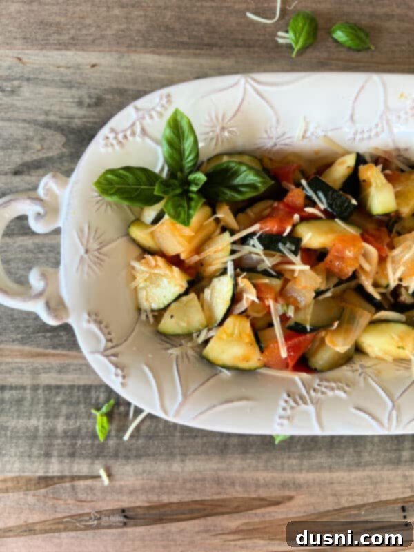 Bonefish Grill Copycat Zucchini and Tomatoes 4 Another appealing shot of the sauteed zucchini and tomatoes dish.