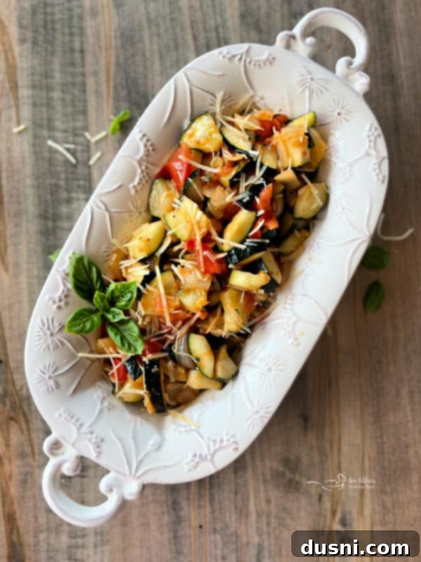 Bonefish Grill Copycat Zucchini and Tomatoes 10 Adding fresh basil to the sautéed vegetables.