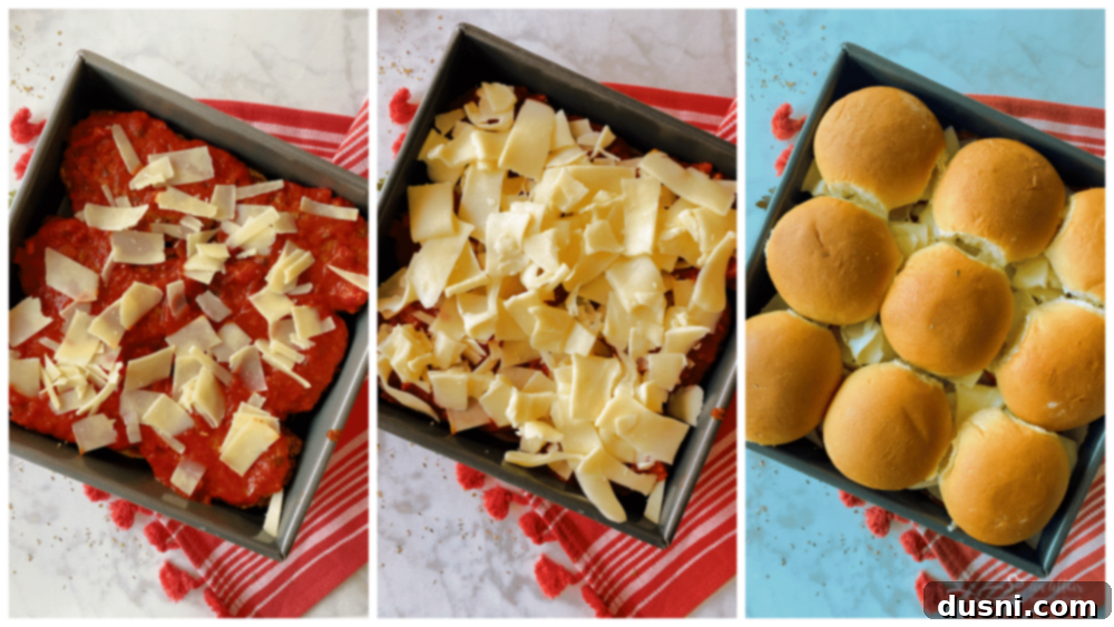 Hearty Italian Meatloaf Sliders 8 Marinara and cheese added to meatloaf on buns