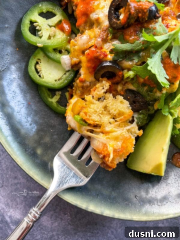 close up of tamale pie