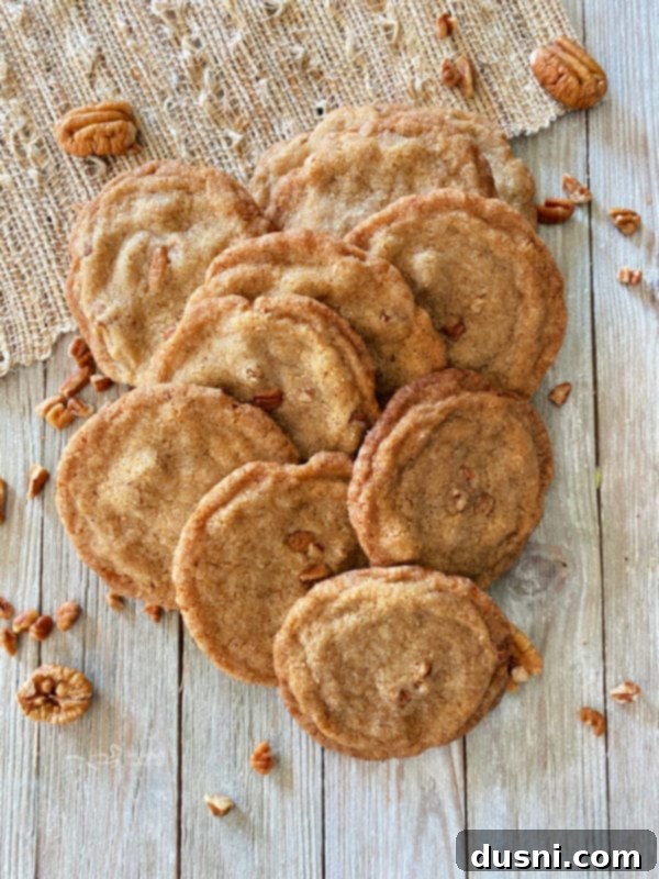 top view of pecan butter cookies with pecans 