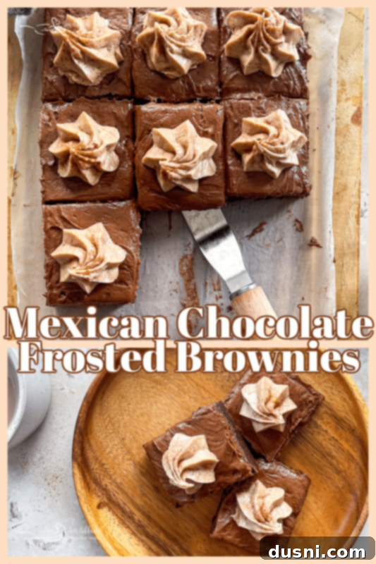 Mexican Chocolate Frosted Brownies