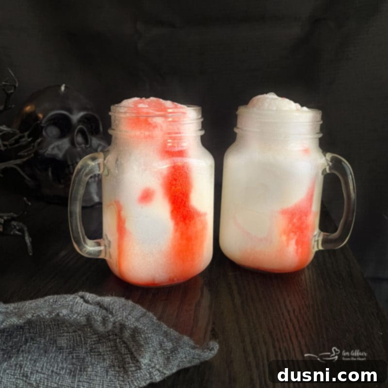 Rebel Shirley Float 8 Drizzling red grenadine syrup over an ice cream float to create a bloody effect