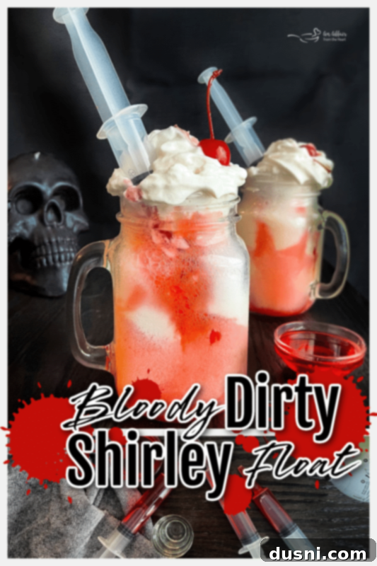 Rebel Shirley Float 10 Two Bloody Dirty Shirley Float cocktails in glass mugs for Halloween