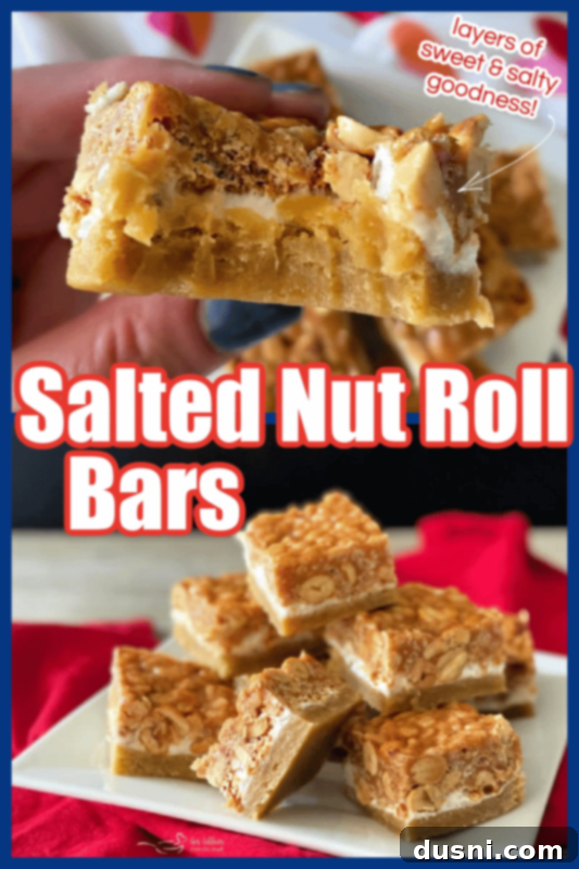 pinterest image for salted nut roll bars