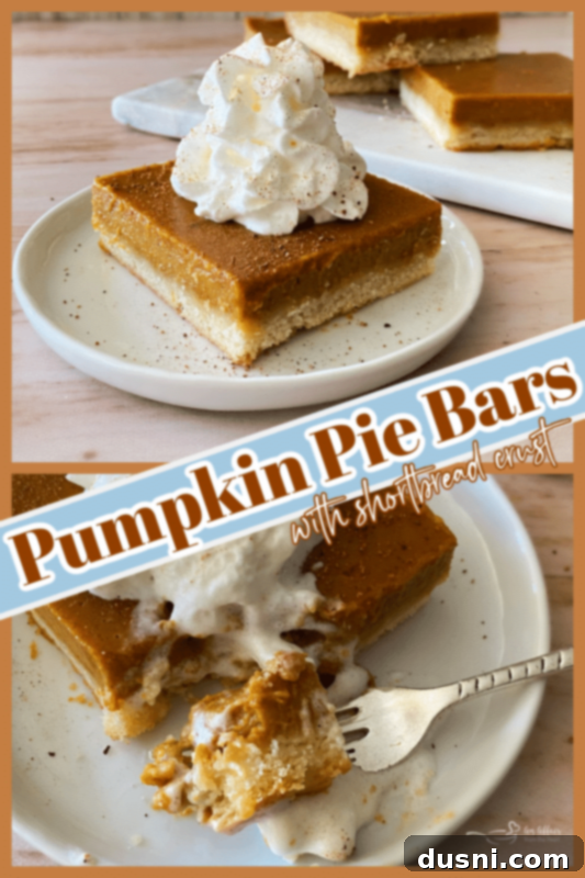 Pumpkin Pie Bars with Shortbread Crust on a white plate