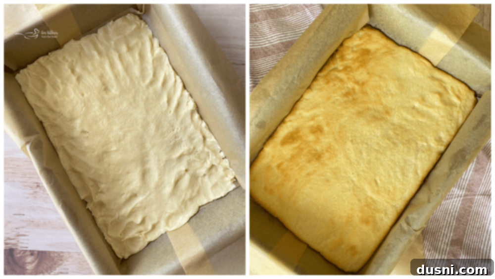 Pressing shortbread dough into a baking dish
