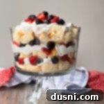 Berry Trifle in glass trifle bowl