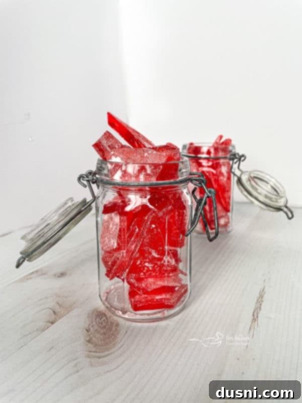 Homemade Cinnamon Rock Candy Recipe Video Tutorial 7 two jars of cinnamon rock candy