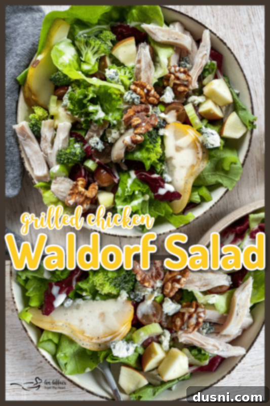Crisp Apple Grilled Chicken Waldorf 2 A visually appealing collage of Grilled Chicken Waldorf Salad images with descriptive text overlay, perfect for social sharing.