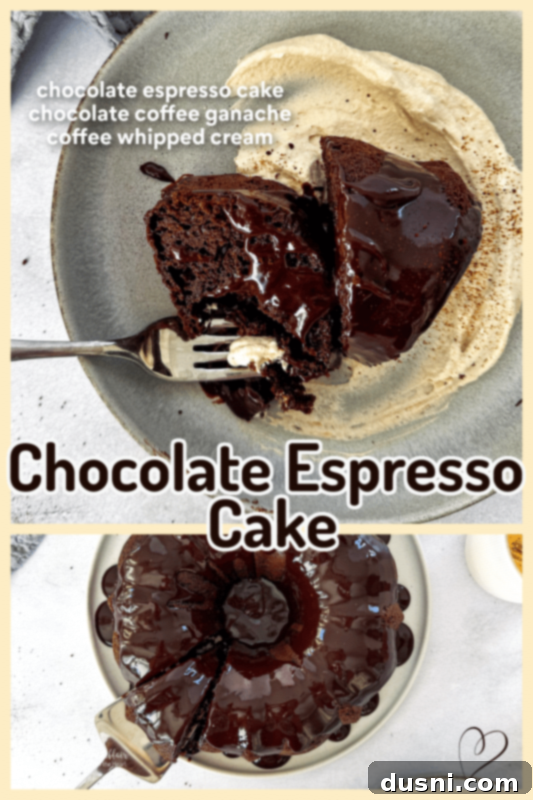 Velvet Espresso Chocolate Torte 14 A delicious slice of chocolate espresso cake on a plate.