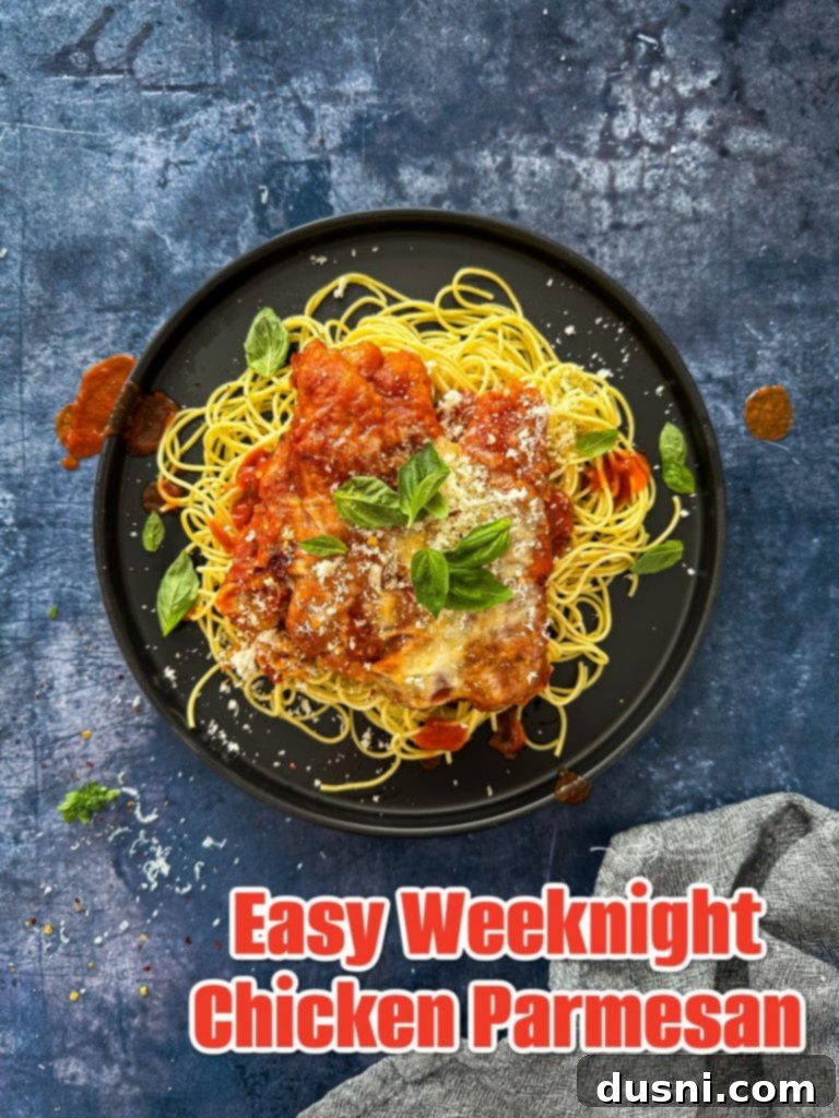 Busy Nights Chicken Parmesan Bake 13 Large baking dish of cheesy chicken parmesan.