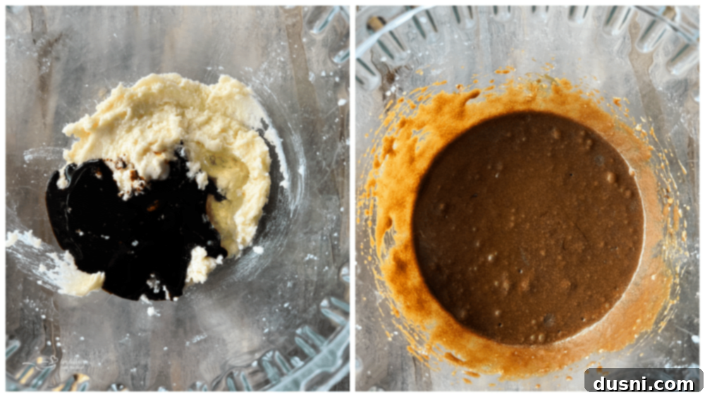 Ginger Iced Molasses Cookies Adding rich, dark molasses to the creamy butter and sugar mixture in a mixing bowl.