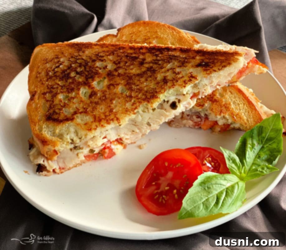 Warm Turkey Havarti Melts 4 Two grilled turkey and Havarti sandwiches cut in half, stacked