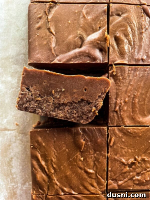 Easy Orange Fudge top view of cut orange fudge squares