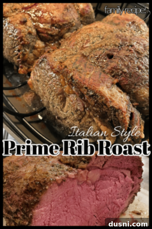 Social media sharing image for Italian Style Prime Rib Roast