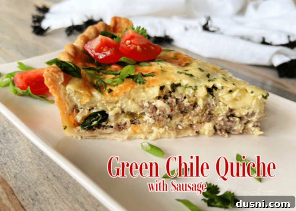 Hero image of Green Chile Quiche with Sausage