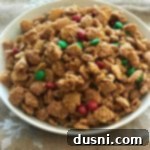 Crispix Snack Mix in a white bowl