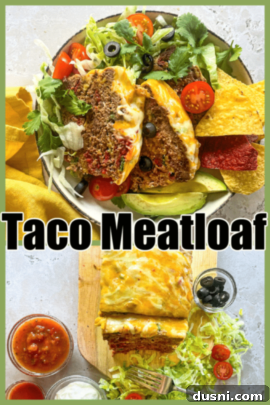 Easy Taco Meatloaf on a serving plate