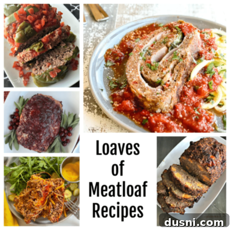 Collage of various meatloaf recipes