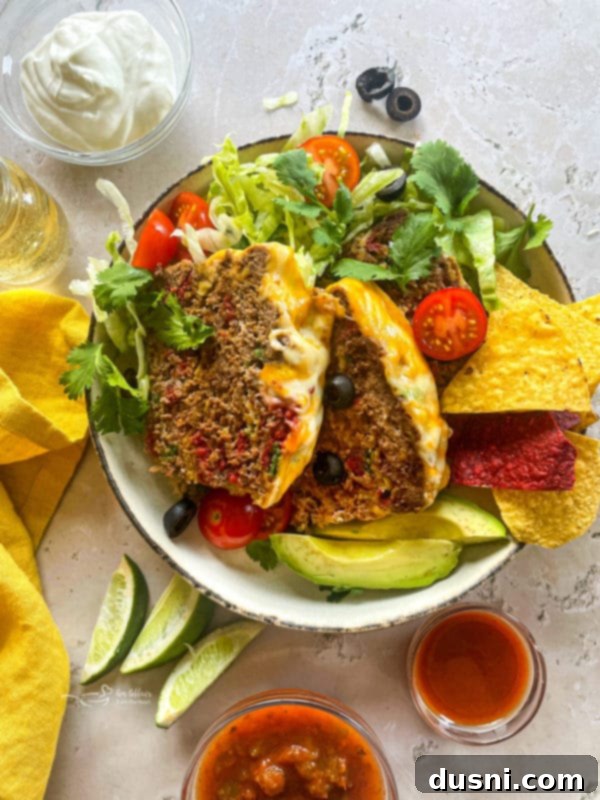 Mexican Taco Meatloaf ready to be topped
