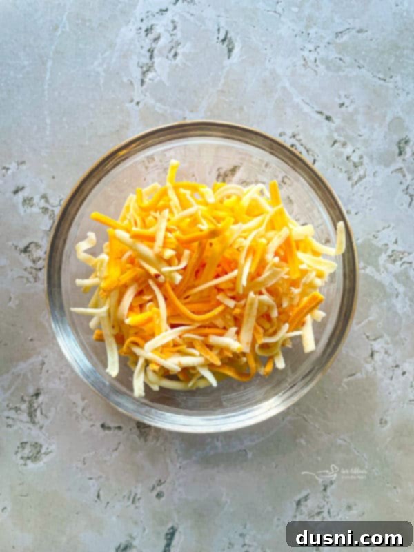 Shredded Mexican cheese close up