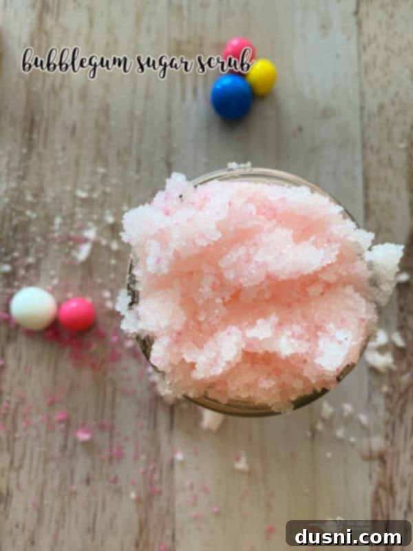 Bubblegum Sugar Scrub in a small jar