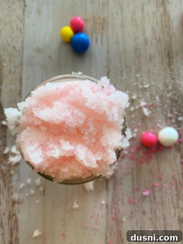 Bubblegum Sugar Scrub in a jar with pink sugar