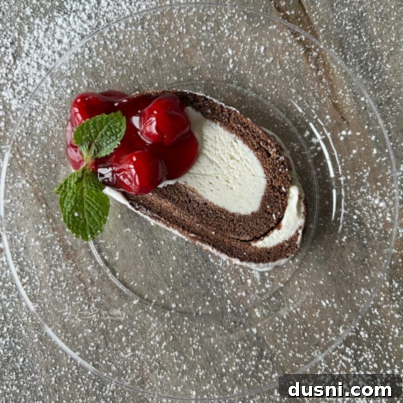 Indulgent Ice Cream Swirl 14 slice of ice cream cake roll