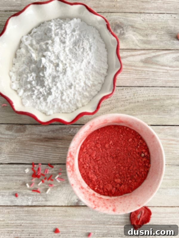 Strawberry White Chocolate Cereal Crunch 6 Blending freeze-dried strawberries into a powder.