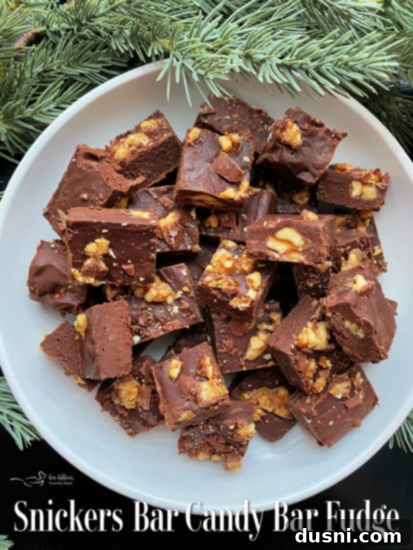 Decadent Candy Bar Fudge 10 candy bar fudge made with snickers bars