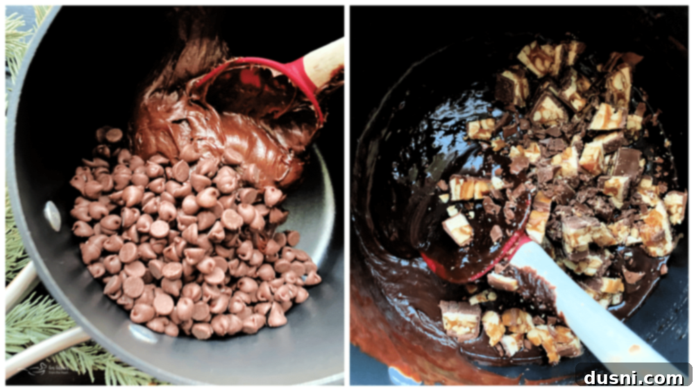 Decadent Candy Bar Fudge 6 melting chocolate for candy bar fudge