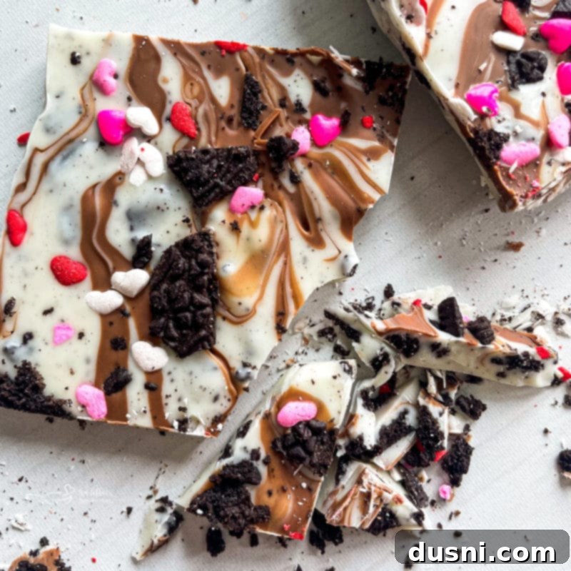 Midnight Oreo Crunch 4 close view of Oreo cookie bark