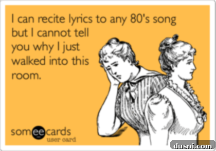 a humorous illustration related to memory loss and everyday forgetfulness