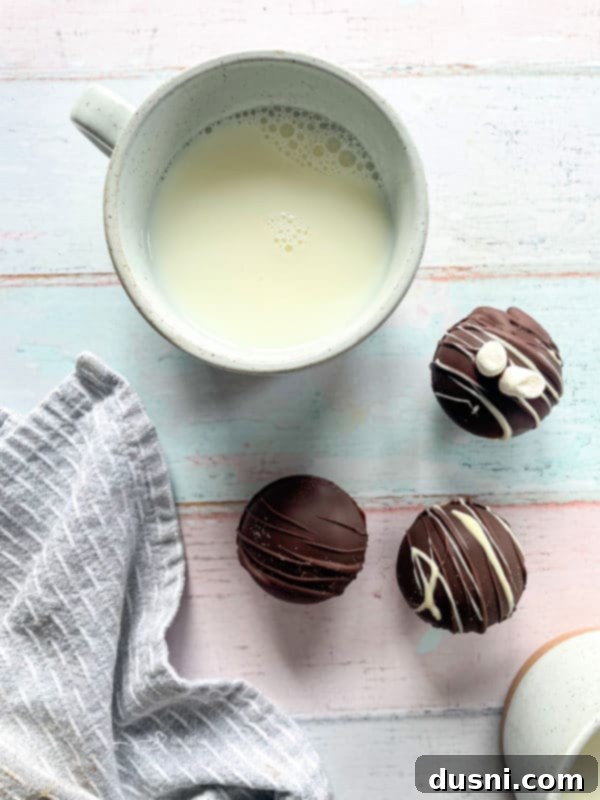 Hot cocoa bombs ready for serving