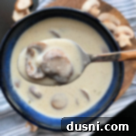 Velvet Mushroom Dream 11 Homemade Cream of Mushroom Soup spoonful