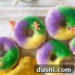 decorated King Cake Baked Donuts close up