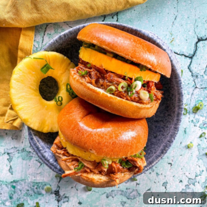 Platter of Hawaiian BBQ Chicken Sandwiches with coleslaw