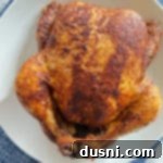 Crockpot Rotisserie Chicken - a whole cooked chicken